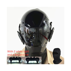 Punk Mask Cosplay for Men, Cosplay Halloween Mask Fit Party Music Festival - White light