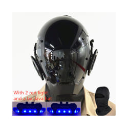 Punk Mask Cosplay for Men, Cosplay Halloween Mask Fit Party Music Festival - Blue light