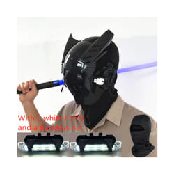 Punk Mask Cosplay for Men, Cosplay Halloween Mask Fit Party Music Festival - Mask with horns