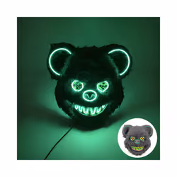 Light Up Scary Mask Halloween LED Luminous Horror Killer Bunny Mask Party - 14