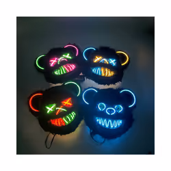 Light Up Scary Mask Halloween LED Luminous Horror Killer Bunny Mask Party - 20