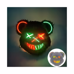 Light Up Scary Mask Halloween LED Luminous Horror Killer Bunny Mask Party - 17