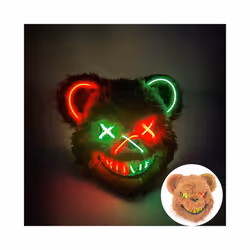 Light Up Scary Mask Halloween LED Luminous Horror Killer Bunny Mask Party - 10