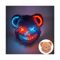 Light Up Scary Mask Halloween LED Luminous Horror Killer Bunny Mask Party - 9