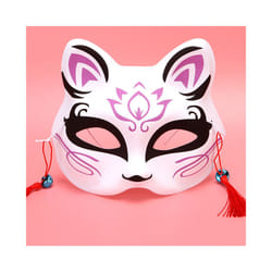 New Anime Foxes Mask Japanese Cosplay Rave Hand-Painted Cartoon Demon - Purple Black