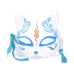 New Anime Foxes Mask Japanese Cosplay Rave Hand-Painted Cartoon Demon - Blue Unknown Fox