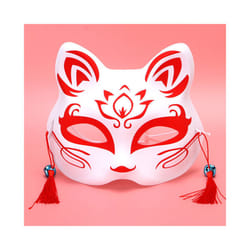 New Anime Foxes Mask Japanese Cosplay Rave Hand-Painted Cartoon Demon - Red 2