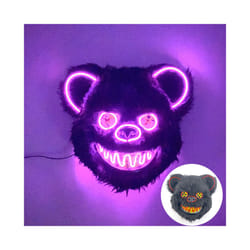 s Halloween Scary Long Ears Bloody Rabbit Black Brown  Bear Disguise Mask - mask with light 12