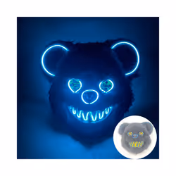 s Halloween Scary Long Ears Bloody Rabbit Black Brown  Bear Disguise Mask - mask with light 14