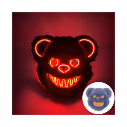 s Halloween Scary Long Ears Bloody Rabbit Black Brown Bear Disguise Mask - mask with light 13