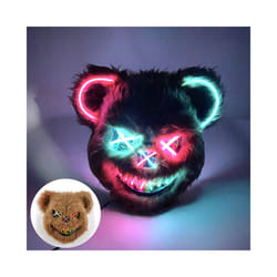 s Halloween Scary Long Ears Bloody Rabbit Black Brown  Bear Disguise Mask - mask with light 07