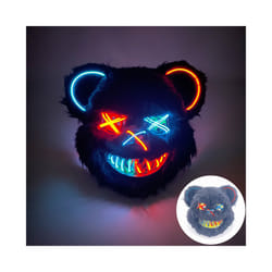 s Halloween Scary Long Ears Bloody Rabbit Black Brown  Bear Disguise Mask - mask with light 17