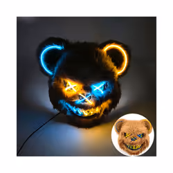 s Halloween Scary Long Ears Bloody Rabbit Black Brown  Bear Disguise Mask - mask with light 10