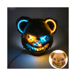 s Halloween Scary Long Ears Bloody Rabbit Black Brown  Bear Disguise Mask - mask with light 10
