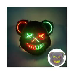 s Halloween Scary Long Ears Bloody Rabbit Black Brown  Bear Disguise Mask - mask with light 18