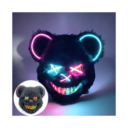 s Halloween Scary Long Ears Bloody Rabbit Black Brown  Bear Disguise Mask - mask with light 16