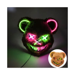 s Halloween Scary Long Ears Bloody Rabbit Black Brown  Bear Disguise Mask - mask with light 11