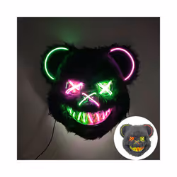 s Halloween Scary Long Ears Bloody Rabbit Black Brown  Bear Disguise Mask - mask with light 20