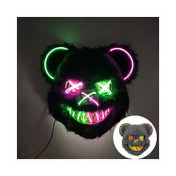 s Halloween Scary Long Ears Bloody Rabbit Black Brown  Bear Disguise Mask - mask with light 20