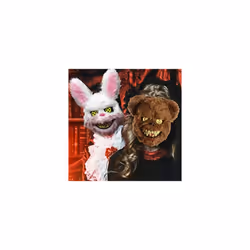 s Halloween Scary Long Ears Bloody Rabbit Black Brown  Bear Disguise Mask - mask with light 20