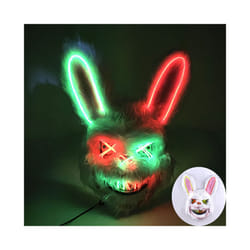 s Halloween Scary Long Ears Bloody Rabbit Black Brown  Bear Disguise Mask - mask with light 03