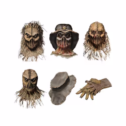 Halloween Scarecrow Head Cover With Gloves And Hat Halloween Costume Headgear - 5