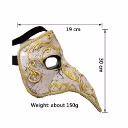 Halloween Plague Doctor Bird Mask Long Nose Beak Cosplay Steampunk Scary - a
