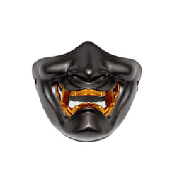Ancient Japanese Monster Hannya Cosplay Mask Half Face Samurai Mask Halloween - grey