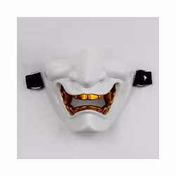 Ancient Japanese Monster Hannya Cosplay Mask Half Face Samurai Mask Halloween - grey