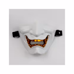 Ancient Japanese Monster Hannya Cosplay Mask Half Face Samurai Mask Halloween - white