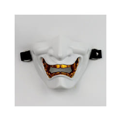 Ancient Japanese Monster Hannya Cosplay Mask Half Face Samurai Mask Halloween - white