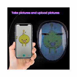 Halloween LED Neon Glowing Mask RGB Full Color Face Changing Luminous - Glasses A
