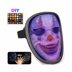 Halloween LED Neon Glowing Mask RGB Full Color Face Changing Luminous - Kid mask