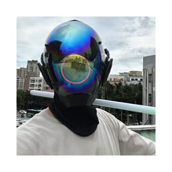 Bluetooth App Led punk Mask Diy Text Animation Music Festival Party Cosplay - With circular light