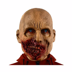 Halloween Bloody Crooked Mouth Masks Zombie Monster Vampire Latex Costume - no hair