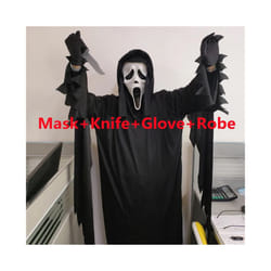 Adult Scream Costume With Latex Mask Halloween Cosplay Horror Ghost Face - Mask and Costume