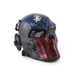 REikirc Full Face Airsoft Tactical Skull Mask with Ear Protection CS Halloween - Captain America