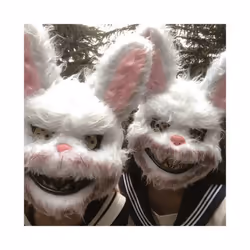Halloween Horror Cosplay Decorative Prop Mask Bloody Rabbit Plush Bunny - Bear