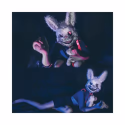 Bloody Plush Bunny Mask Halloween Ghost Festival Mask Realistic Bloody - Bear