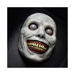 Halloween Creepy Smile Horror Mask Adult Half "Exorcist" Green White Demon - White Exorcist