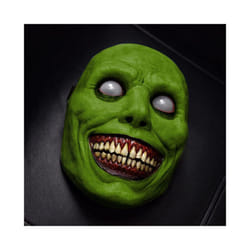 Halloween Creepy Smile Horror Mask Adult Half "Exorcist" Green White Demon - Green Exorcist