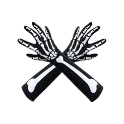 Halloween White Skeleton Gloves and Skull Face Mask for Adult Horror Costume - 3