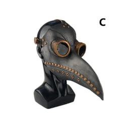 Halloween Plague Doctor Bird Mask Long Nose Steampunk Scary Latex Mask - C