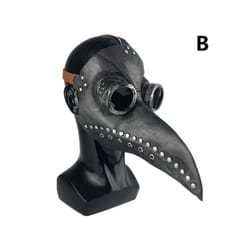Halloween Plague Doctor Bird Mask Long Nose Steampunk Scary Latex Mask - B