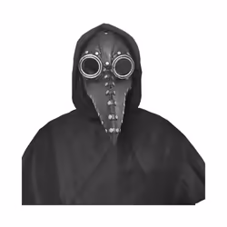 Halloween Plague Doctor Bird Mask Long Nose Steampunk Scary Latex Mask - A