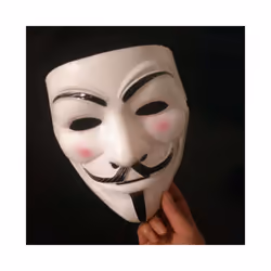 Halloween Masks V for Mask Guy Fawkes Anonymous Fancy Dress Cosplay Costume - White
