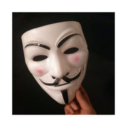 Halloween Masks V for  Mask Guy Fawkes Anonymous Fancy Dress Cosplay Costume - White