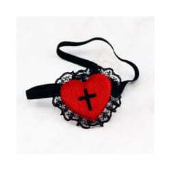 Gothic Eyepatch Red Heart Black Cross Eyepatch Cosplay Masks Eye Patch - A