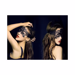 S!!! 1 PC Women Hollow Lace Masquerade Face Mask Sexy Women Props Costume - Black