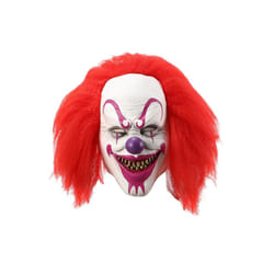 Halloween Mask Horror Latex Clown Face Cover Halloween Cosplay Party Adult - Red